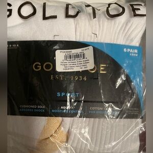 Men’s gold toe socks 6 pair crew size large